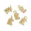 Real 18K Gold Plated Brass Micro Pave Clear Cubic Zirconia Charms KK-E068-VB452-E-4