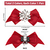 2 Pairs 2 Colors Bowknot Polyester Shoe Decorations AJEW-PH0011-51-2