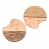 Transparent Resin & Walnut Wood Pendants RESI-S389-038A-B04-2