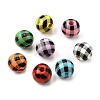Printed Schima Wood Beads WOOD-L022-01B-1