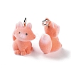 Animal Shape Flocky Resin Pendants RESI-Q229-01G-2