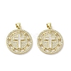 Brass Micro Pave Clear Cubic Zirconia Pendants KK-I708-04E-G-1