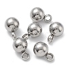 Non-Tarnish Round 304 Stainless Steel Charms with 201 Stainless Clasp STAS-N025-02-6mm-1