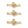SHEGRACE Brass Micro Pave Clear Cubic Zirconi Fold Over Clasps XGRQ6B151-888G-1