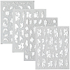 4Pcs 4 Styles Flower Pattern Self Adhesive PET Nail Art Stickers Decals MRMJ-SP0001-22-1