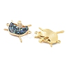 Rack Plating Brass Micro Pave Clear Cubic Zirconia Dancer Links Connector Charms KK-K380-14G-2
