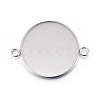 Non-Tarnish 304 Stainless Steel Cabochon Connector Settings X-STAS-F191-15P-J-1