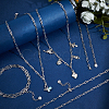 12Pcs 4MM 304 Stainless Steel Paperclip Chain Necklaces NJEW-NB0001-38B-4