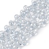 Transparent Electroplate Glass Beads Strands EGLA-F152B-PL04-1