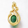 Brass Micro Pave Clear Cubic Zirconia Open Back Bezel Pendant Cabochon Settings ZIRC-I049-09G-4