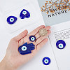 12Pcs 6 Style Handmade Lampwork Evil Eye Pendants LAMP-SC0001-18-3