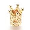 Brass Micro Pave Cubic Zirconia Beads X-ZIRC-F088-029G-1