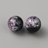 Two Tone Transparent Crackle Glass Beads GLAA-WH0038-15F-2