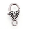 Tibetan Style Heart Lobster Claw Clasps LF014Y-TAS-NR-1