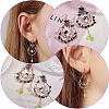 Natural Amethyst Chips Beaded Big Teardrop Dangle Earrings EJEW-SW00016-03-7