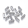 Alloy Initial Slide Charms with Grade A Rhinestones ALRI-R032-I-FF-1