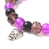 Galss Round Beaded Stretch Bracelet BJEW-JB09239-5