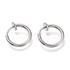 Tarnish Resistant 304 Stainless Steel Retractable Clip-on Hoop Earrings STAS-O135-01E-1