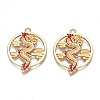 Rack Plating Alloy Enamel Pendants ENAM-N055-079-2