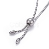 Tarnish Resistant 304 Stainless Steel Slider Bracelet/Bolo Bracelets Making MAK-L024-01P-4