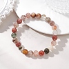 Natural Multi-Color Rutilated Quartz Beaded Stretch Bracelets for Women BJEW-JB13465-1