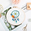 DIY Woven Net/Web with Feather Pattern Embroidery Kit DIY-O021-17A-1