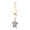 7Pcs 7 Styles Ocean Alloy & Starfish Rondelle Synthetic Turquoise Beaded Big Pendants PALLOY-JF04012-2