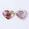 Handmade Silver Foil Lampwork Pendants LAMP-J090-L01-2