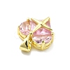 Rack Plating Brass Micro Pave Cubic Zirconia Pendants KK-D359-01G-2
