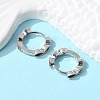 Brass Micro Pave Cubic Zirconia Huggie Hoop Earrings LS-EJEW-K083-34P-A-2