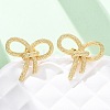 Rack Plating Brass Bowknot Stud Earrings for Women EJEW-F308-02G-4
