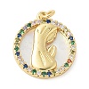 Brass Micro Pave Cubic Zirconia Pendants KK-K298-16G-01-1