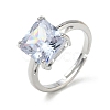 Brass & Clear Cubic Zirconia Finger Rings CU-CBA7E55-13P-4