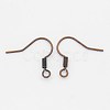 Red Copper Brass Earring Hooks X-KK-Q363-RC-NF-1