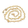 PVD Vacuum Plating 304 Stainless Steel Coffee Bean Chain Necklaces NJEW-O123-01G-4