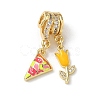 Brass Micro Pave Clear Cubic Zirconia Pendants CU-CBAC53C-02G-2