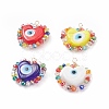 Handmade Evil Eye Lampwork Pendants PALLOY-JF01472-1