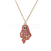 Halloween Alloy Rhinestone Enamel Ghost Pendant Necklaces for Unisex WG8A995-02-1