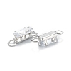 Brass Clear Cubic Zirconia Links Connectors ZIRC-G170-16P-3
