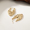 304 Stainless Steel Textured Leaf Hoop Earrings for Women DP2797-1-3