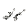 Fish 316 Surgical Stainless Steel Dangle Belly Button Rings EJEW-G416-15AS-4