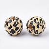 Printed Natural Wood Beads WOOD-S053-39-2