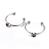 Non-Tarnish 201 Stainless Steel Cuff Pad Ring Settings X-STAS-S080-042A-P-5
