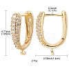 Brass Micro Pave Clear Cubic Zirconia Hoop Earring Findings ZIRC-YW0001-07G-3