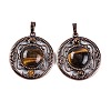 Natural Tiger Eye Pendants G-Q158-03-09-1