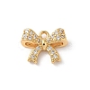 Brass Micro Pave Clear Cubic Zirconia Charms KK-D504-23C-G-1