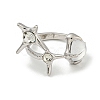 Star Zinc Alloy Rhinestone Open Cuff Ring RJEW-Z048-02P-02-2