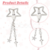 5Pcs 5 Styles Star Alloy Snap Hair Clips PHAR-GO0001-02-5