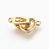 Brass Micro Pave Cubic Zirconia Fold Over Clasps KK-P164-09G-2