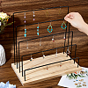 5-Tier Black Iron Earring Card Display Stands EDIS-WH0041-03-3
